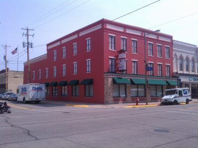red exterior commercial painting