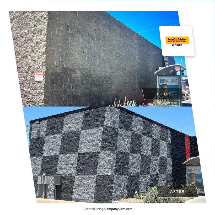 checkerboard pattern painted auto shop exterior Preview Image 9