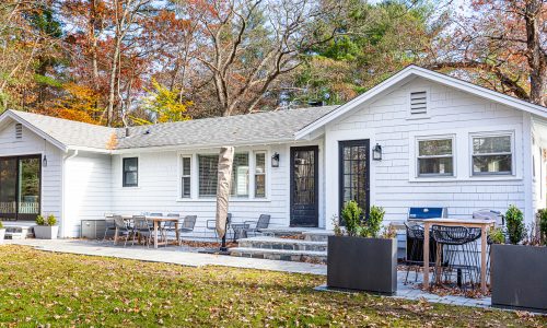 White ranch style home
