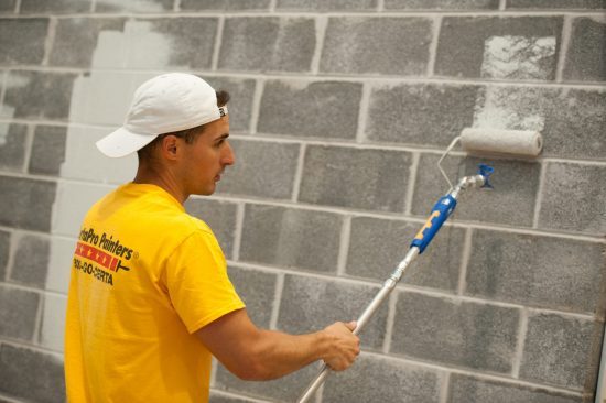 painting brick on commercial building