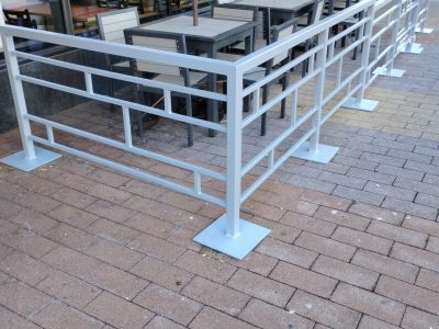 painted metal outdoor dining railing