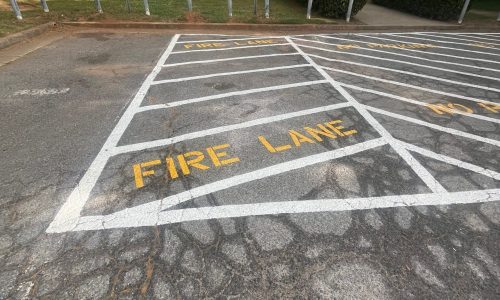 Restored Fire Lane Markings