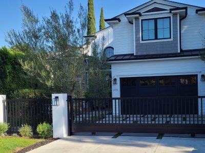 Front of farm house style home repainted in Sherman Oaks.