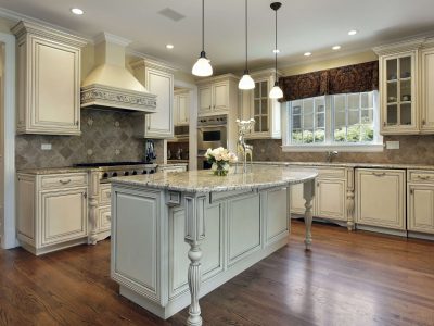 Kitchen cabinets repainted in Icing in a Monument, CO home