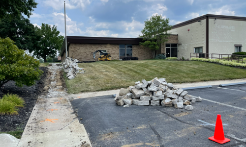 ADA-Compliant Concrete Sidewalk Replacement in Blue Ash, OH (During)