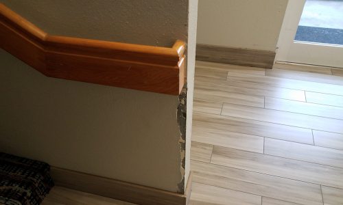 damage to drywall repaired.