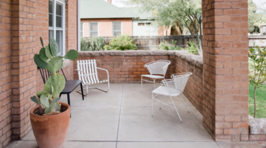 sealed brick porch