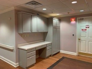 Purple Hallway Cabinets After