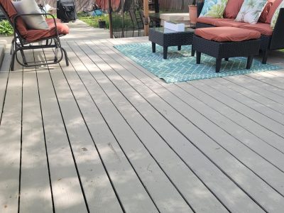 painted backyard deck