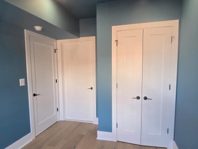 blue painted room in home