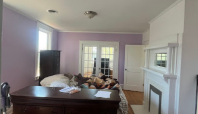 pink painted room in house