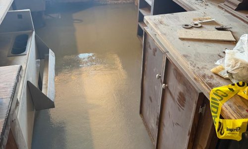 Epoxy Tucked Under Bar Cabinets