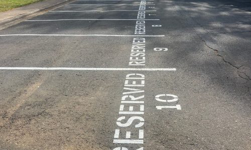 Stenciled Parking Spaces