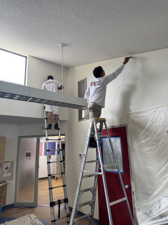painting high ceilings in Miami schools