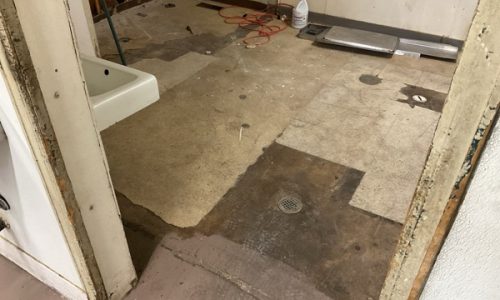 Peeling Kitchen Floor Before Prep