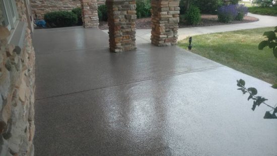 stained concrete patio in okanagan