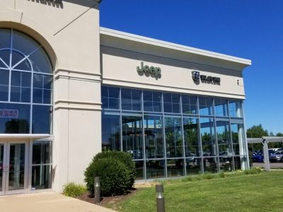 exterior painting project for car dealership