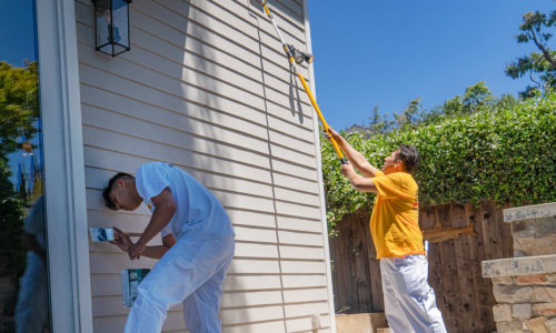 Painted vinyl siding exterior