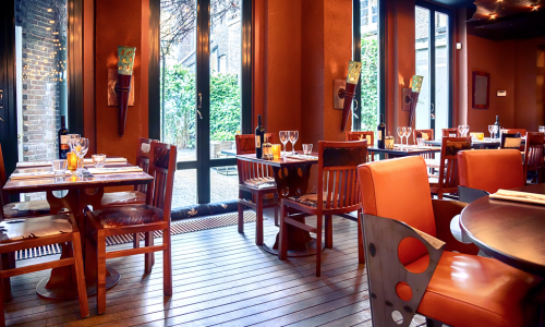 Beautiful Restaurant interior before opening for business