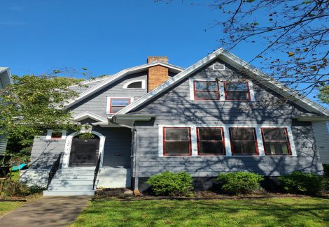 Gray & Red Residential Exterior
