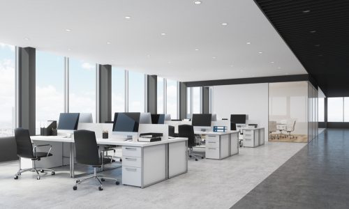 An empty well lit office