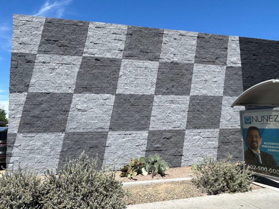 checkerboard pattern painted auto shop exterior Preview Image 5