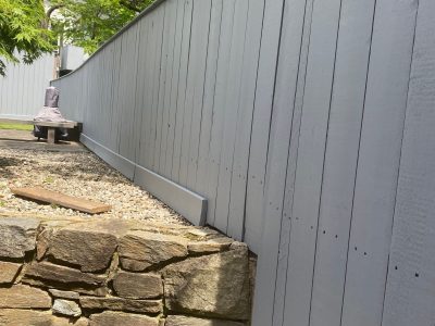 Fence Repainted a Neutral Gray coat