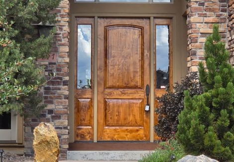 Front Entry Door & Sidelight Refinishing in Castle Rock