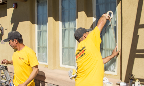 Painted stucco home exterior