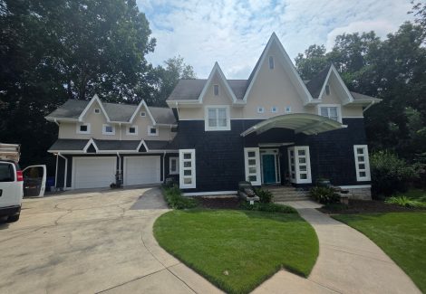 Repainted Brick Exterior - During and After Photos