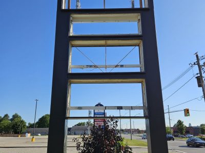 back view of commercial sign