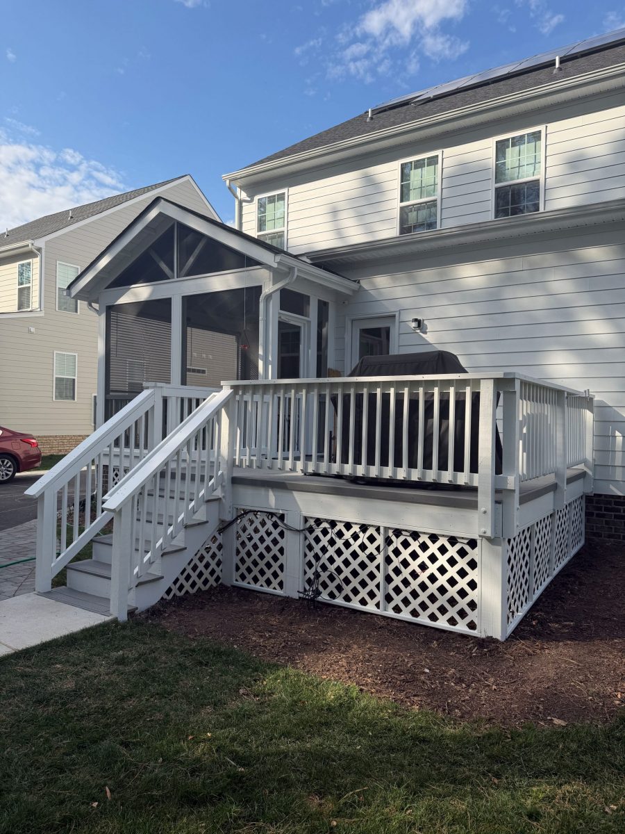 white painted deck