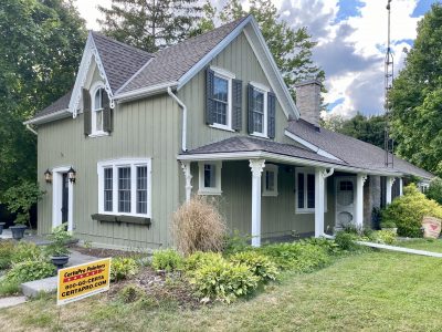 Full exterior repaint in green