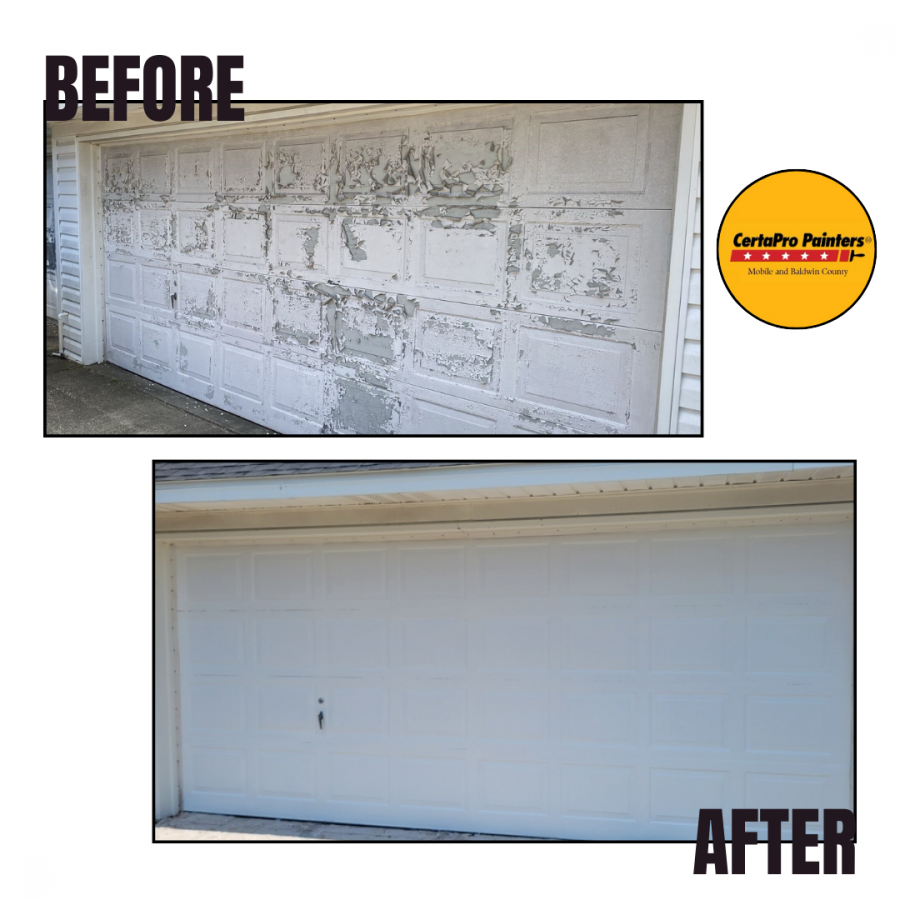 garage door before and after painting