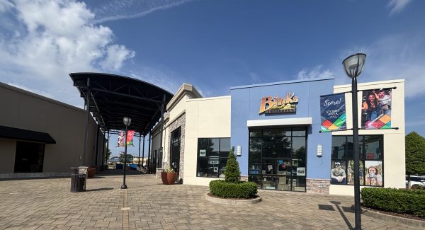 painted storefronts of mall