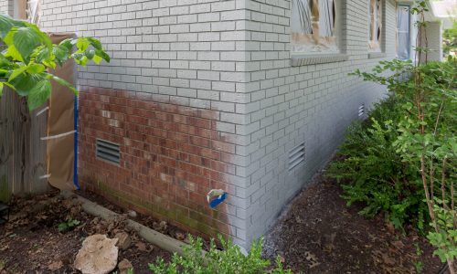 In progress brick painting