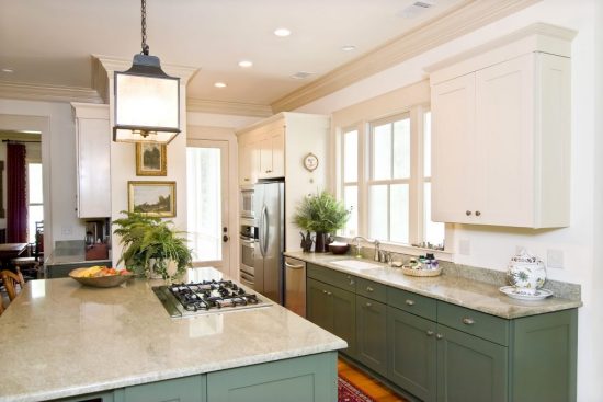 Kitchen Cabinets Painted Teal and White