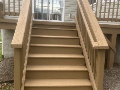 deck after stain stairs