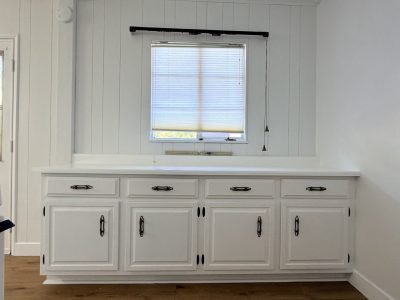 repainted cabinets after wallpaper removal