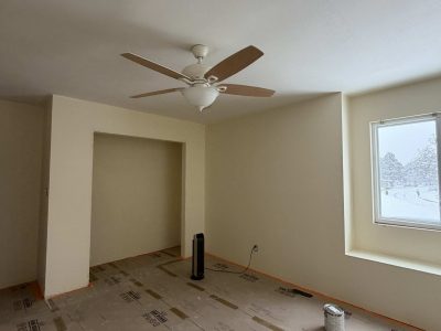 home interior after popcorn ceiling removal