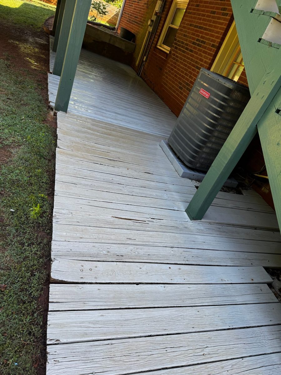 outdoor natural wooden porch before painting green Preview Image 8