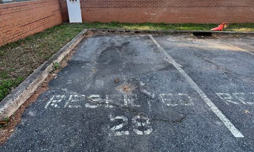 Faded Parking Space Striping