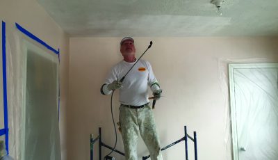 Popcorn ceiling preparation