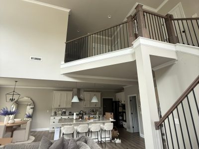 home interior staircase after staining project