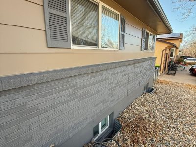 painted brick and siding home exterior