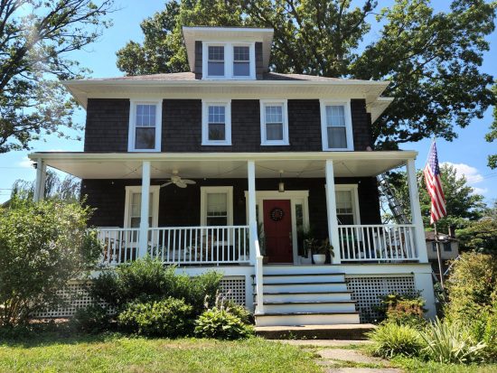 cedar shakes black and white home in maryland