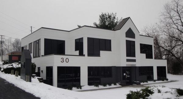 Building after painting and cleaning