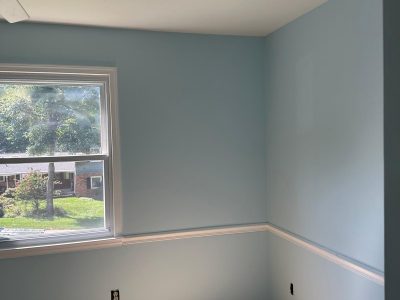 blue painted home interior room
