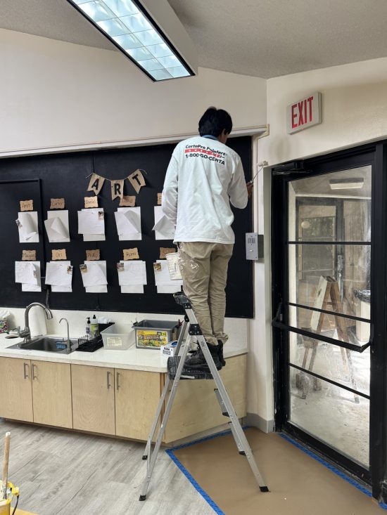 painting a classroom