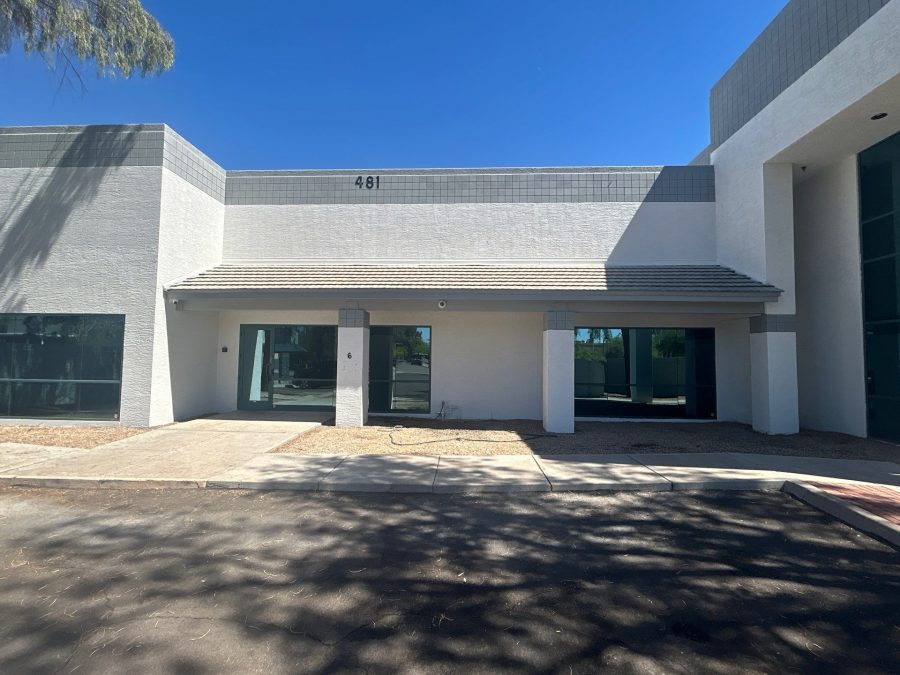 white and grey painted brick commercial building exterior Preview Image 3